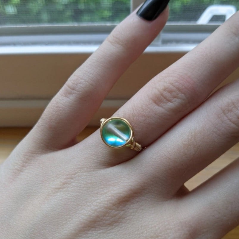 Loki Iridescent Wire Wrapped Ring