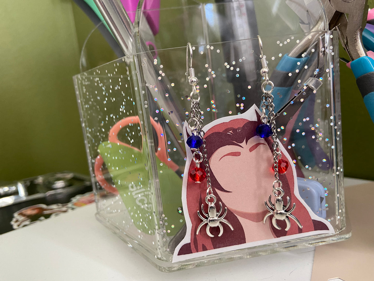 Spider-Man Silver Dangle Earrings