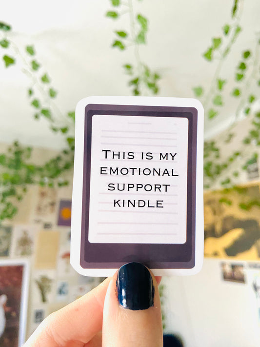 Emotional Support Kindle Vinyl Sticker